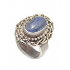 Ring Silver Sterling 925 Lapis Lazuli Women's Handmade Natural Gemstone A815